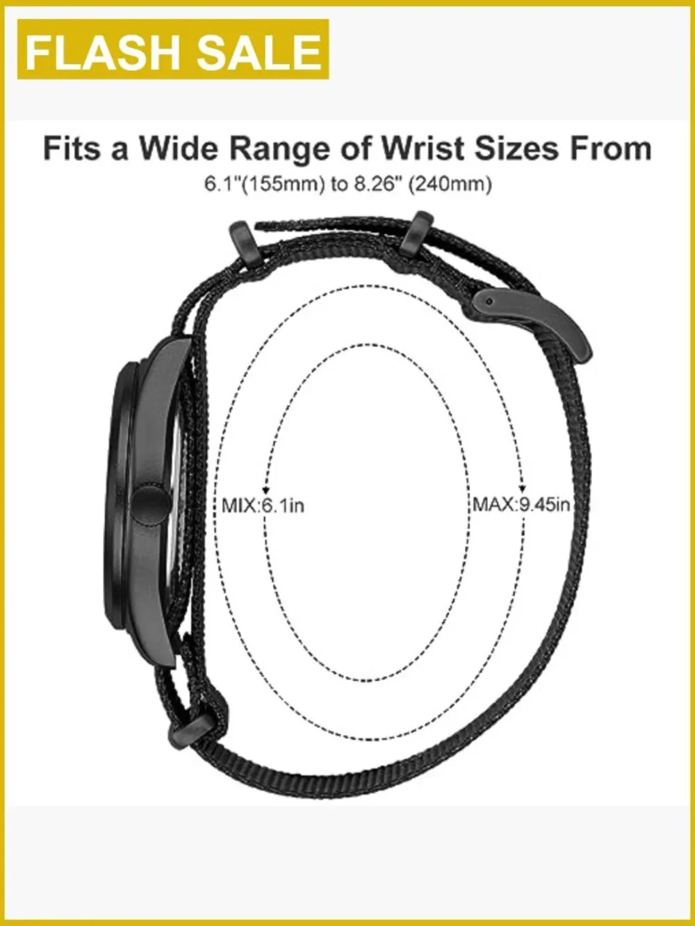 Men's Nylon Strap Military Watch 40mm Luminous Hands Japanese Quartz